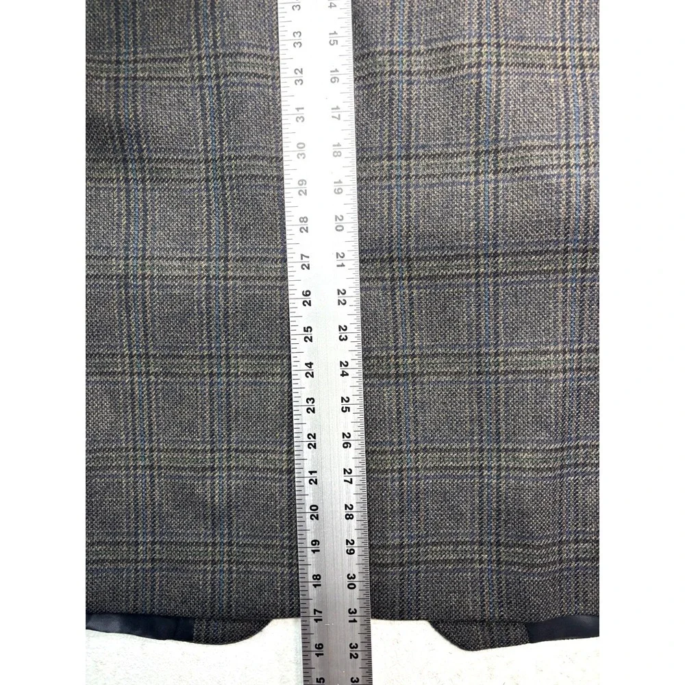vtg Chaps Ralph Lauren 44R Green Blue Plaid Blazer Jacket Sport Coat Tweed Wool‎